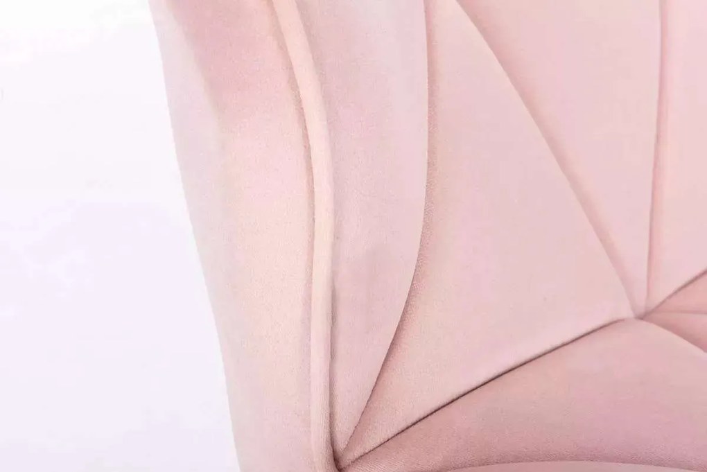 LuxuryForm DESIGN Stolička MILANO VELUR na striebornej podstave s kolieskami - svetlo ružová