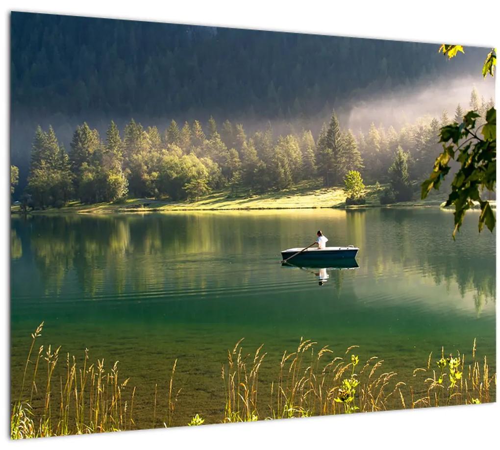 Sklenený obraz jazera (70x50 cm)