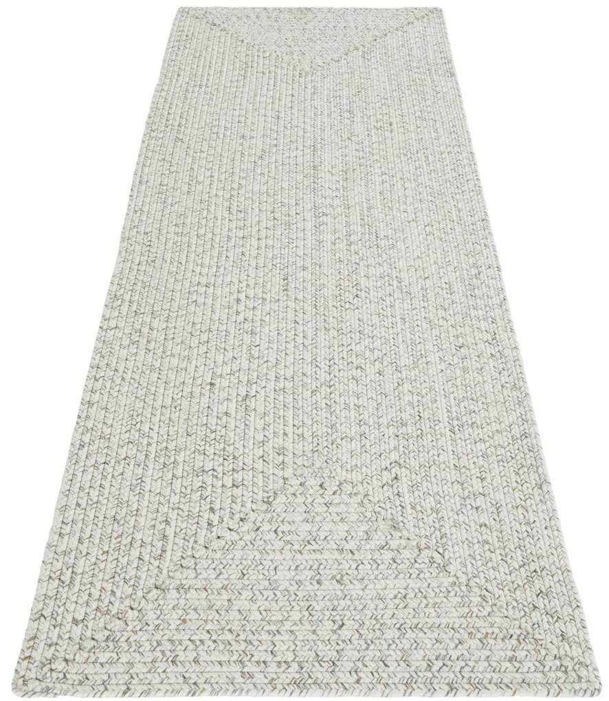 Kusový koberec Braided 105553 Light Melange – na von aj na doma, 80x200, biela, chodba / predsieň, Hanse Home