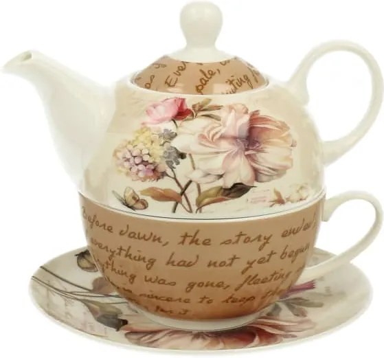 Porcelánový čajník záhradné kvety