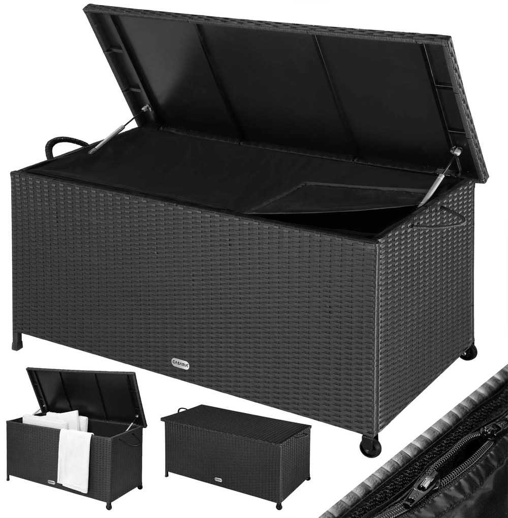 InternetovaZahrada Úložný box s kolieskami 370 L - čierny