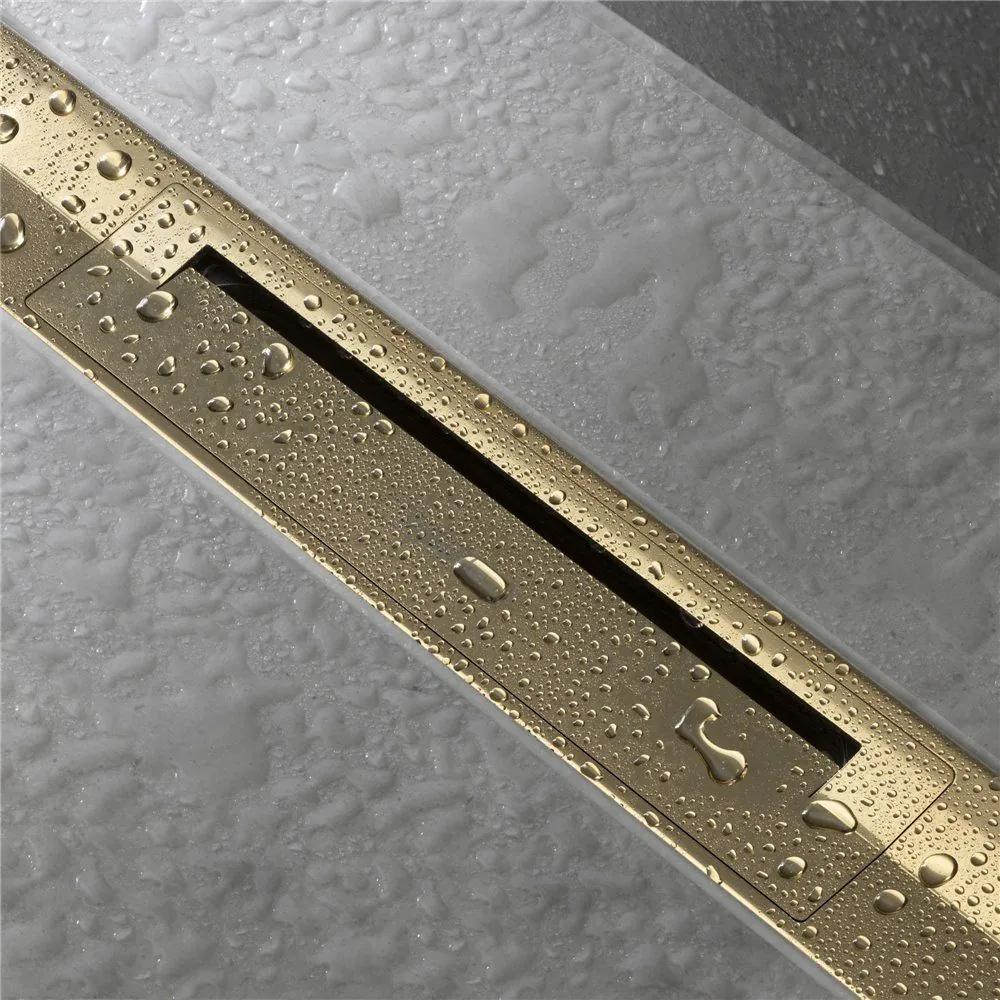 HANSGROHE RainDrain Flex vrchná sada sprchového žľabu 80 cm, skracovateľná, pre inštaláciu voľne na plochu, leštený vzhľad zlata, 56044990