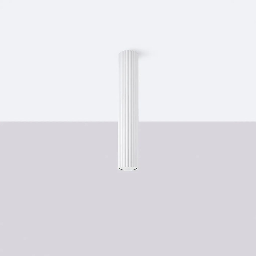 Stropné svietidlo Karbon, 1x biele kovové tienidlo, (40 cm)