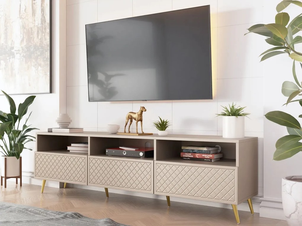 Tv stolík/skrinka Borunti 3K, Farby: čierna