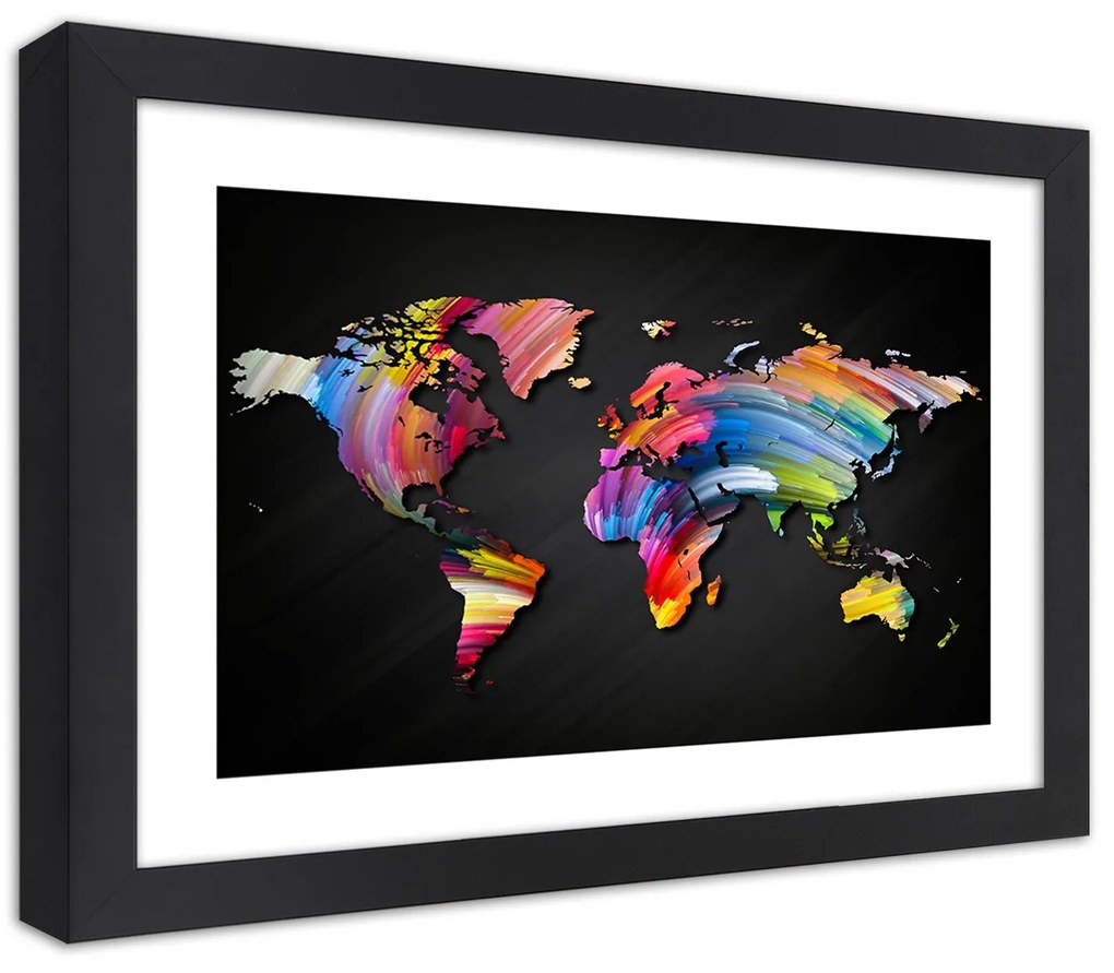 Gario Plagát Mapa sveta v rôznych farbách Farba rámu: Bez rámu, Rozmery: 60 x 40 cm