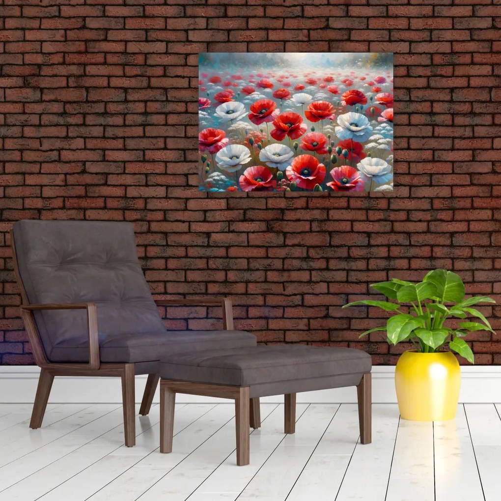 Obraz - Pole vlčích makov (70x50 cm)