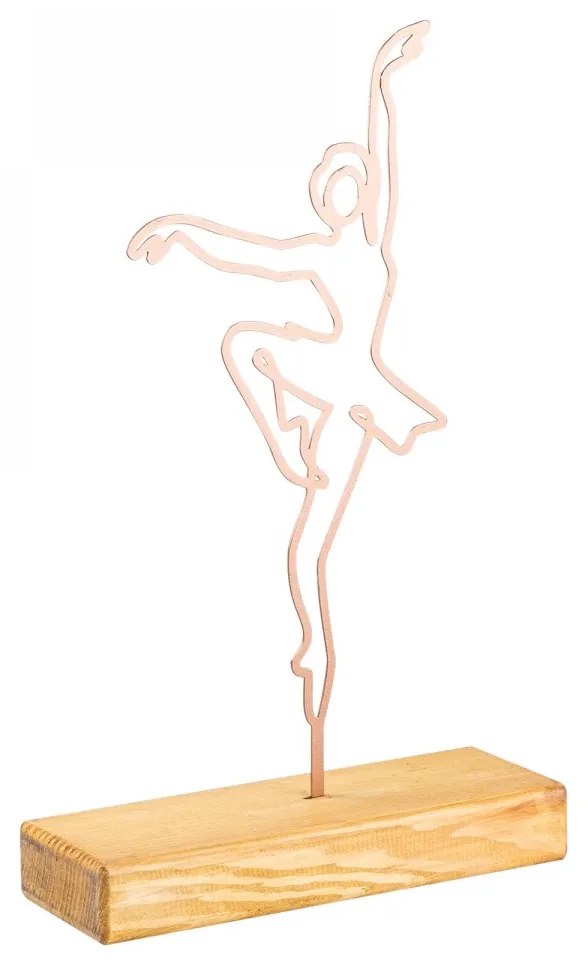 Kovová dekorácia Ballerina 40 cm medená