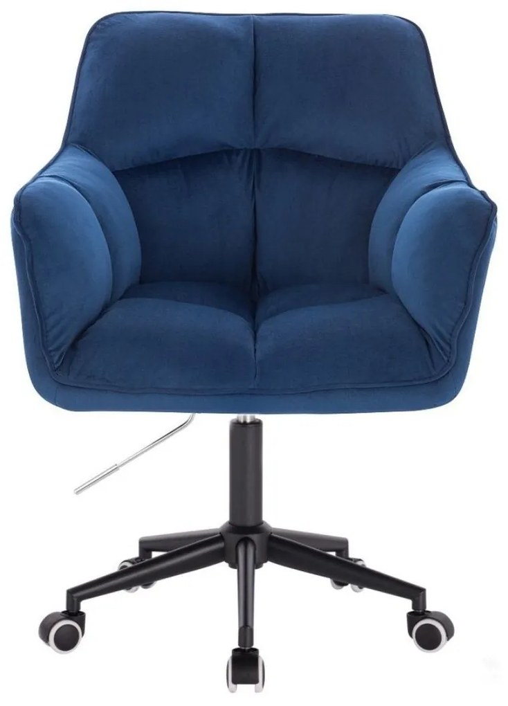 LuxuryForm DESIGN Kreslo AMALFI VELUR na čiernej podstave s kolieskami - modré