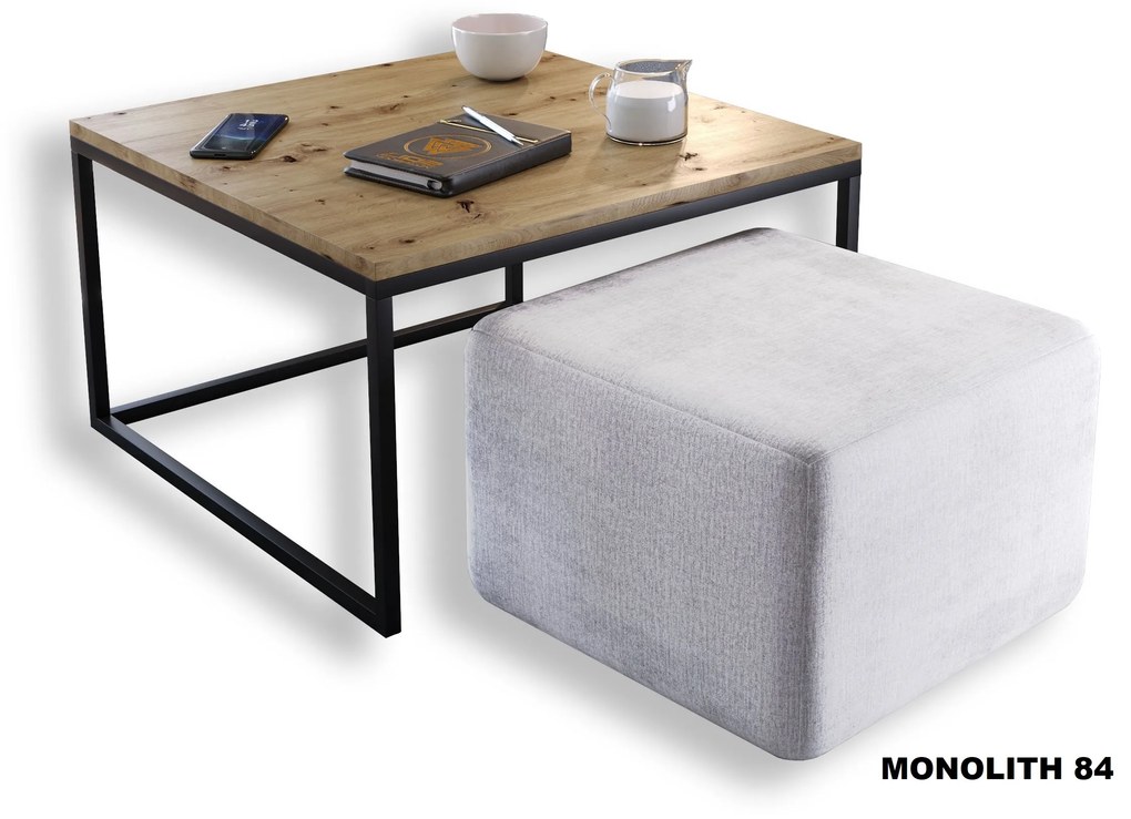 KONFERENČNÝ STOLÍK BELLA DUB ARTISAN + TABURET ZAMAT