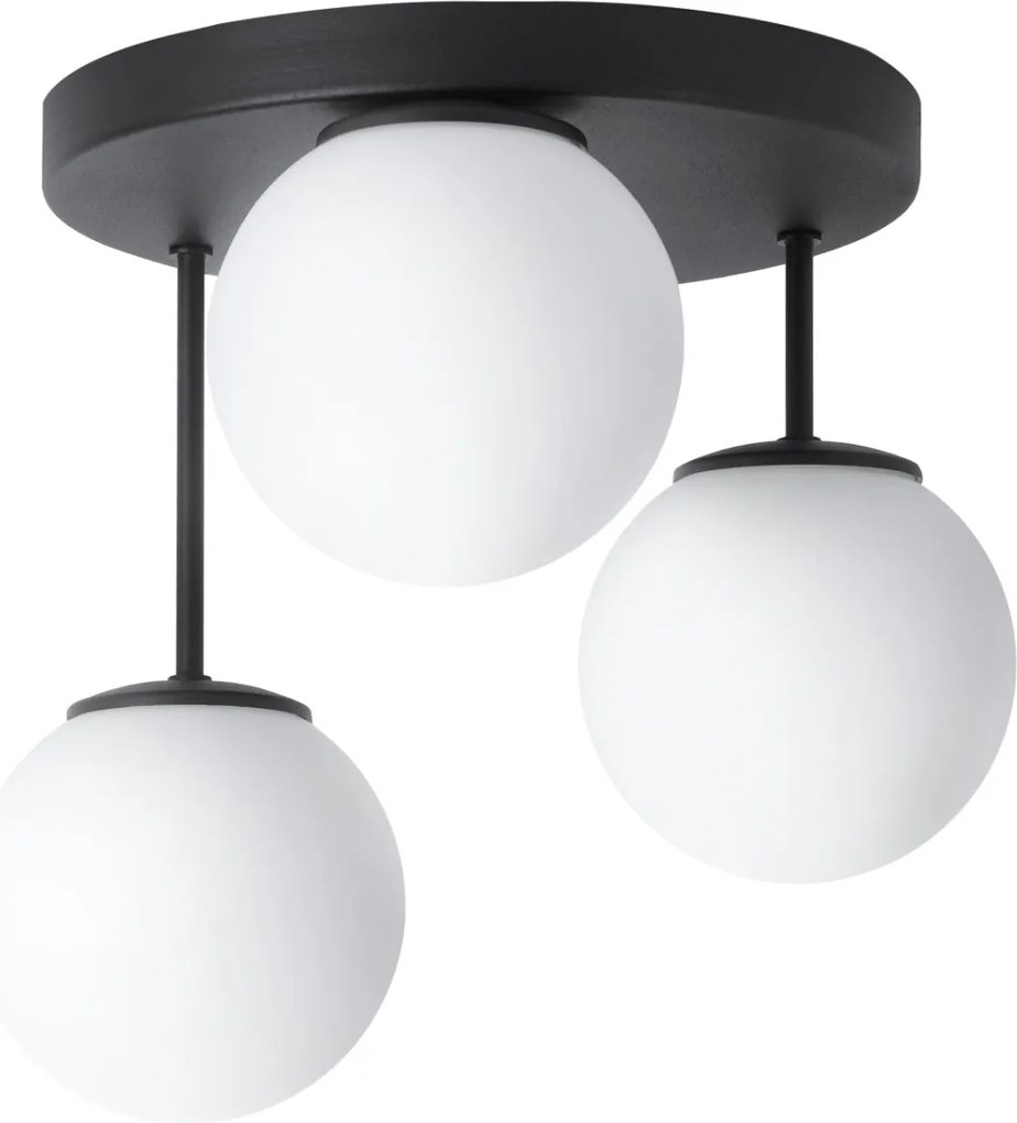 Stropné svietidlo Florence, 3x biele sklenené tienidlo, b, o