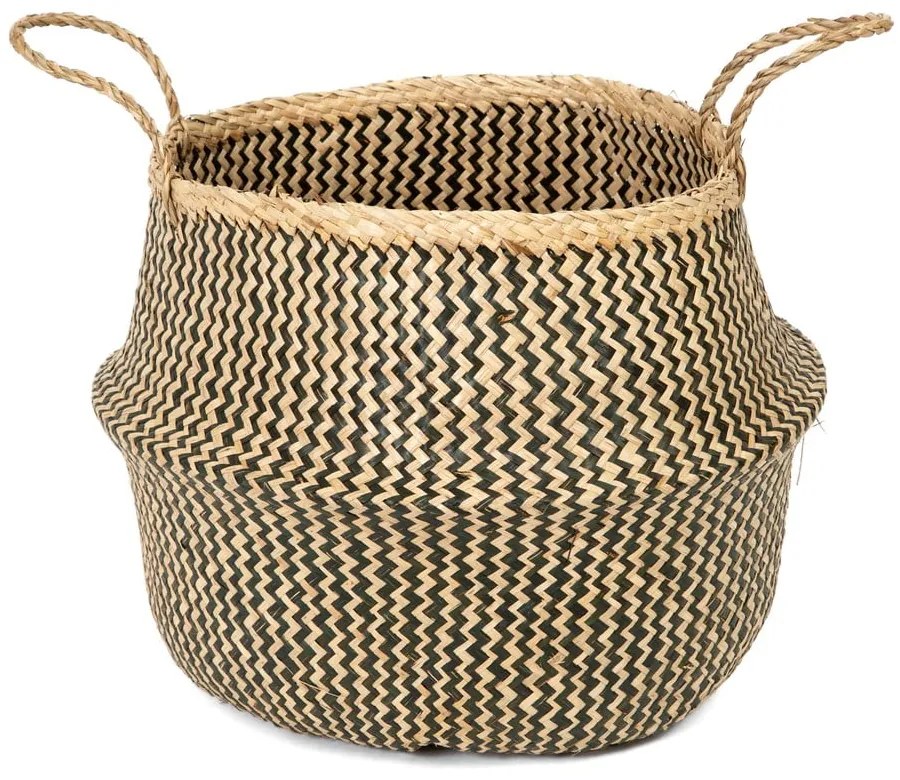 Úložný košík z morskej trávy Compactor Zic Zac, ⌀ 45 cm