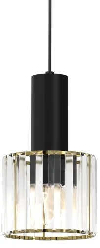 Luster na lanku CRISTAL 1xE27/60W/230V čierna
