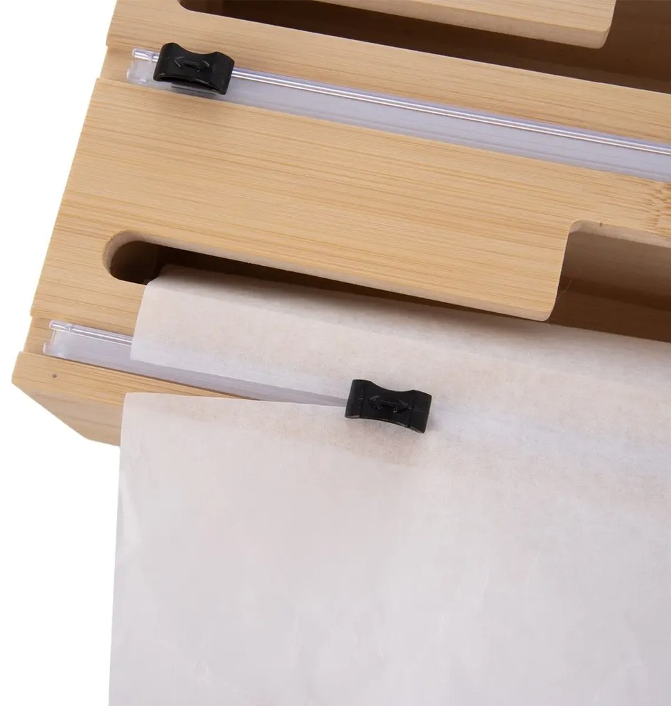 Orion Rezačka a držiak na alobal, fóliu - bambusový na 2 role, jazdec na rezanie