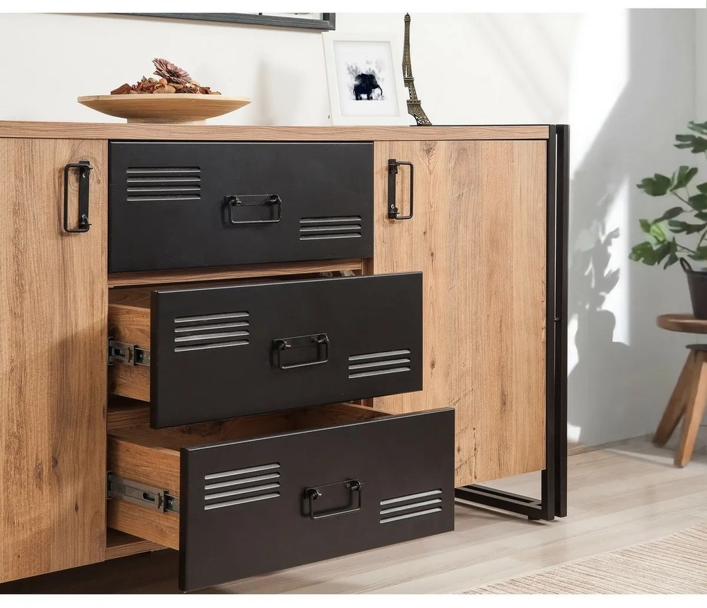 Komoda Cosmo Atlantic Pine and Black