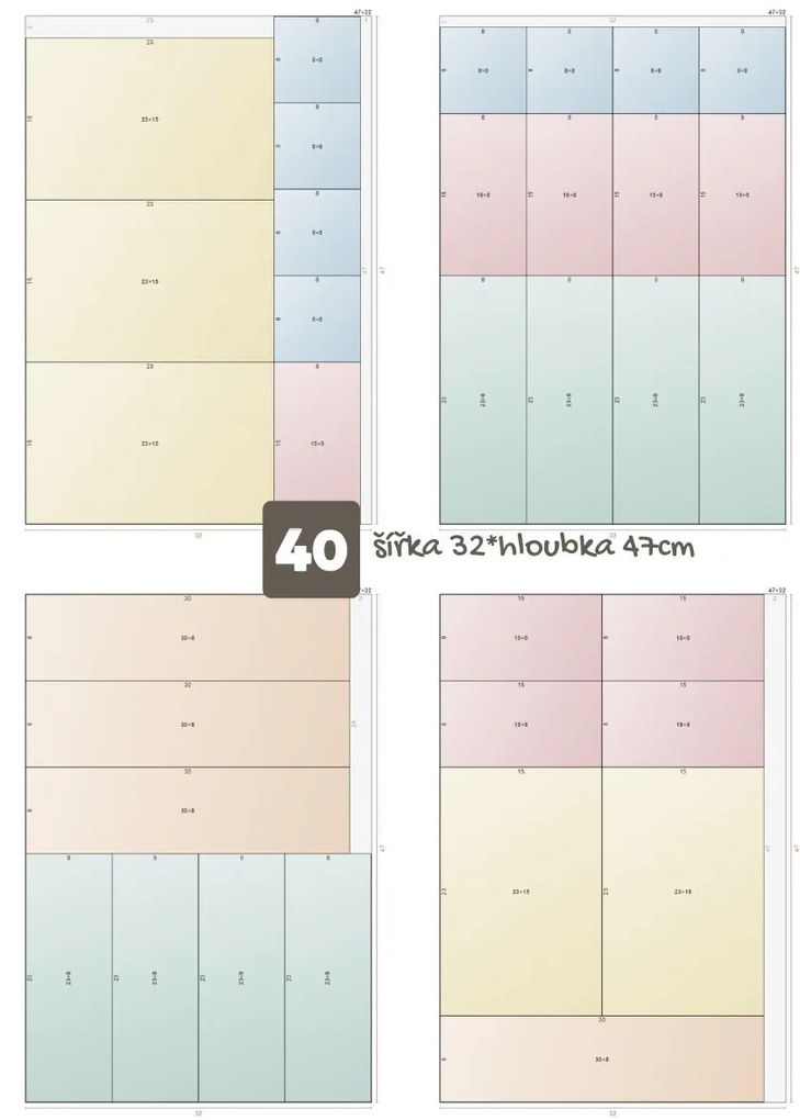 Organizér do šuplíku kuchyně i koupelny, příborník Rotho BASIC, mléčná (23x8)