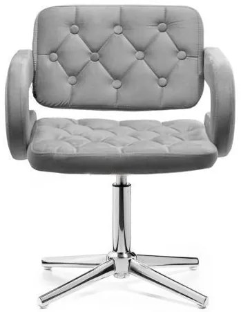 LuxuryForm DESIGN Stolička ADRIA VELUR na striebornom kríži - sivá