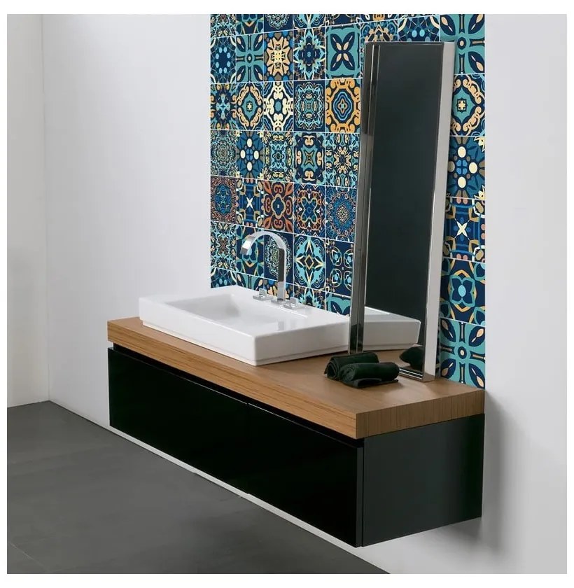 Sada 9 dekoratívnych samolepiek na stenu Ambiance Dizier, 15 × 15 cm