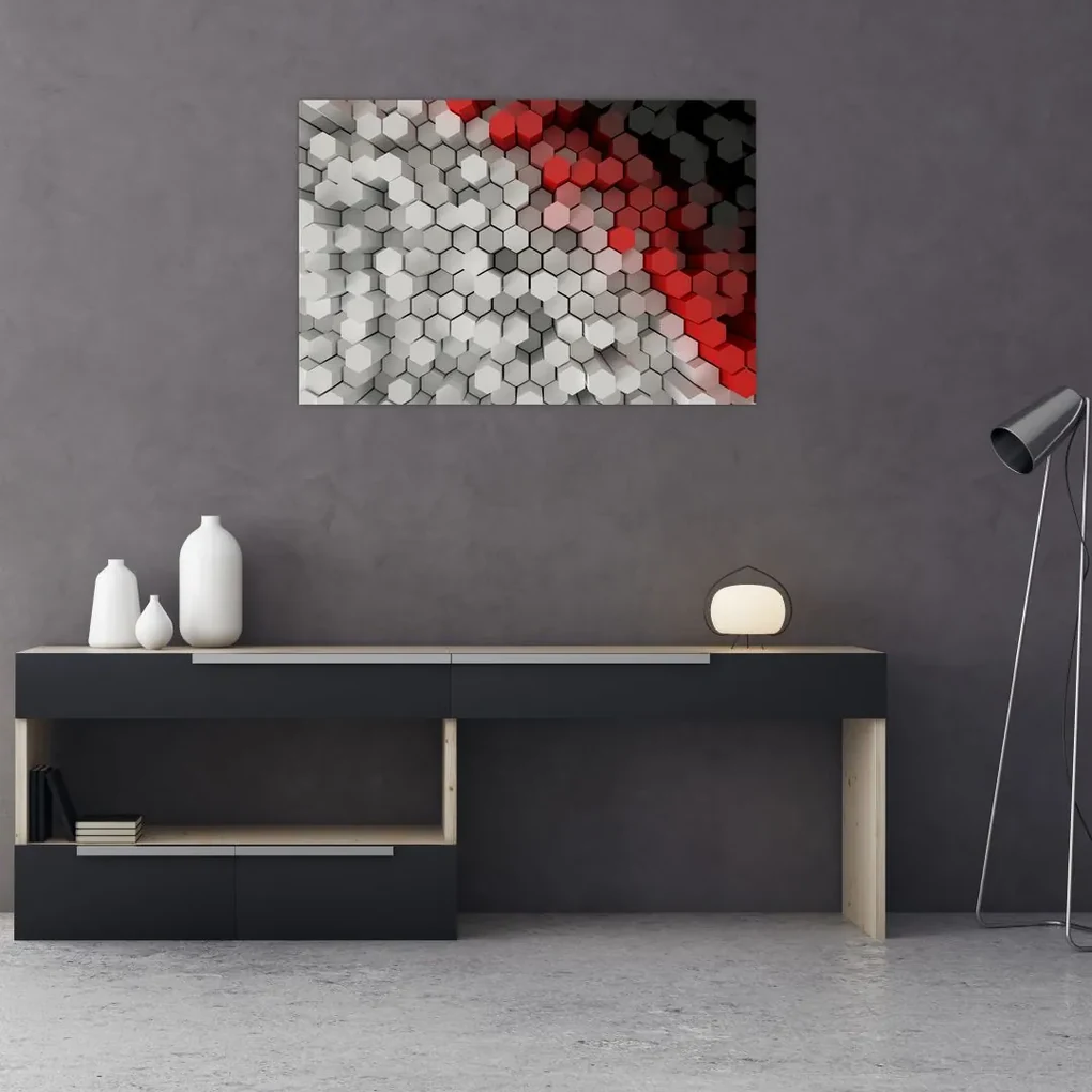 Obraz - 3D hexagóny (90x60 cm)