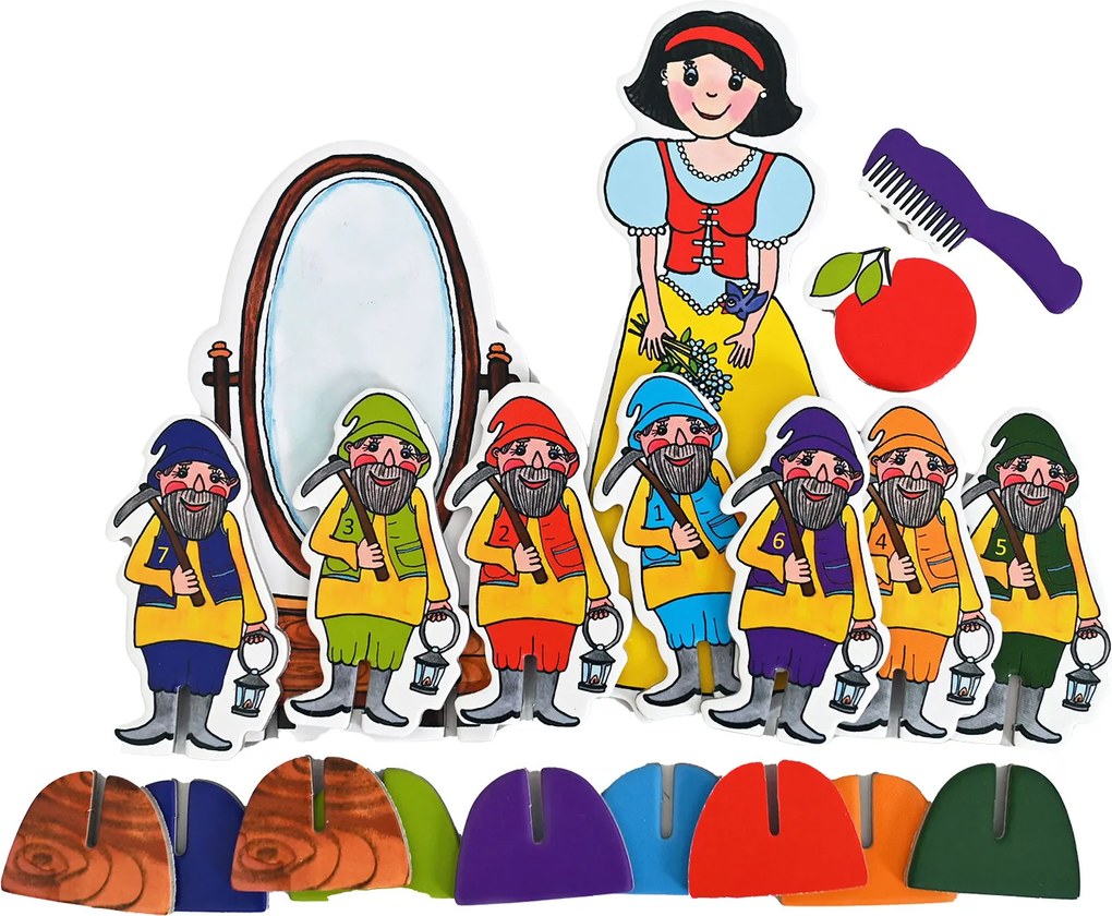 MARIONETINO – Snehulienka a sedem trpaslíkov – bábky 8 ks + zrkadlo