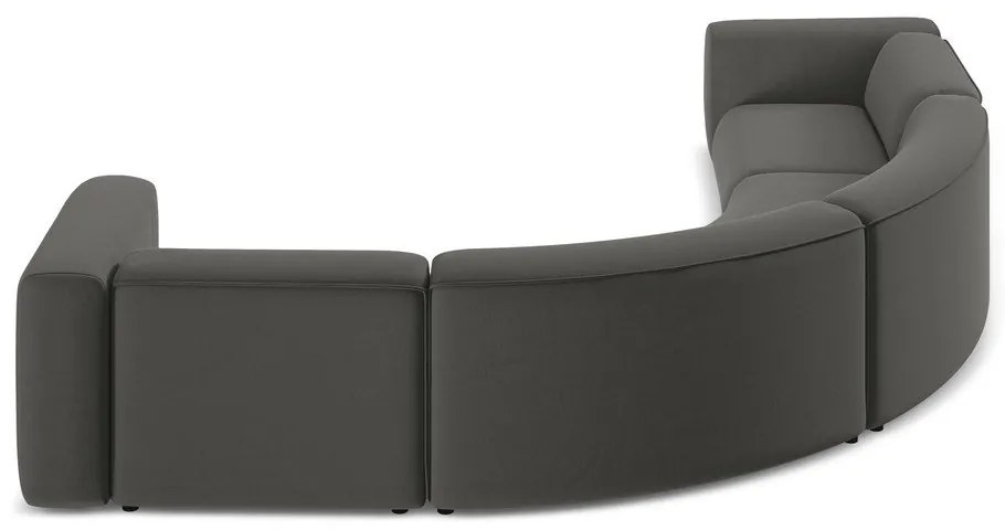 Sivá zamatová rohová pohovka Ekahi – Makamii