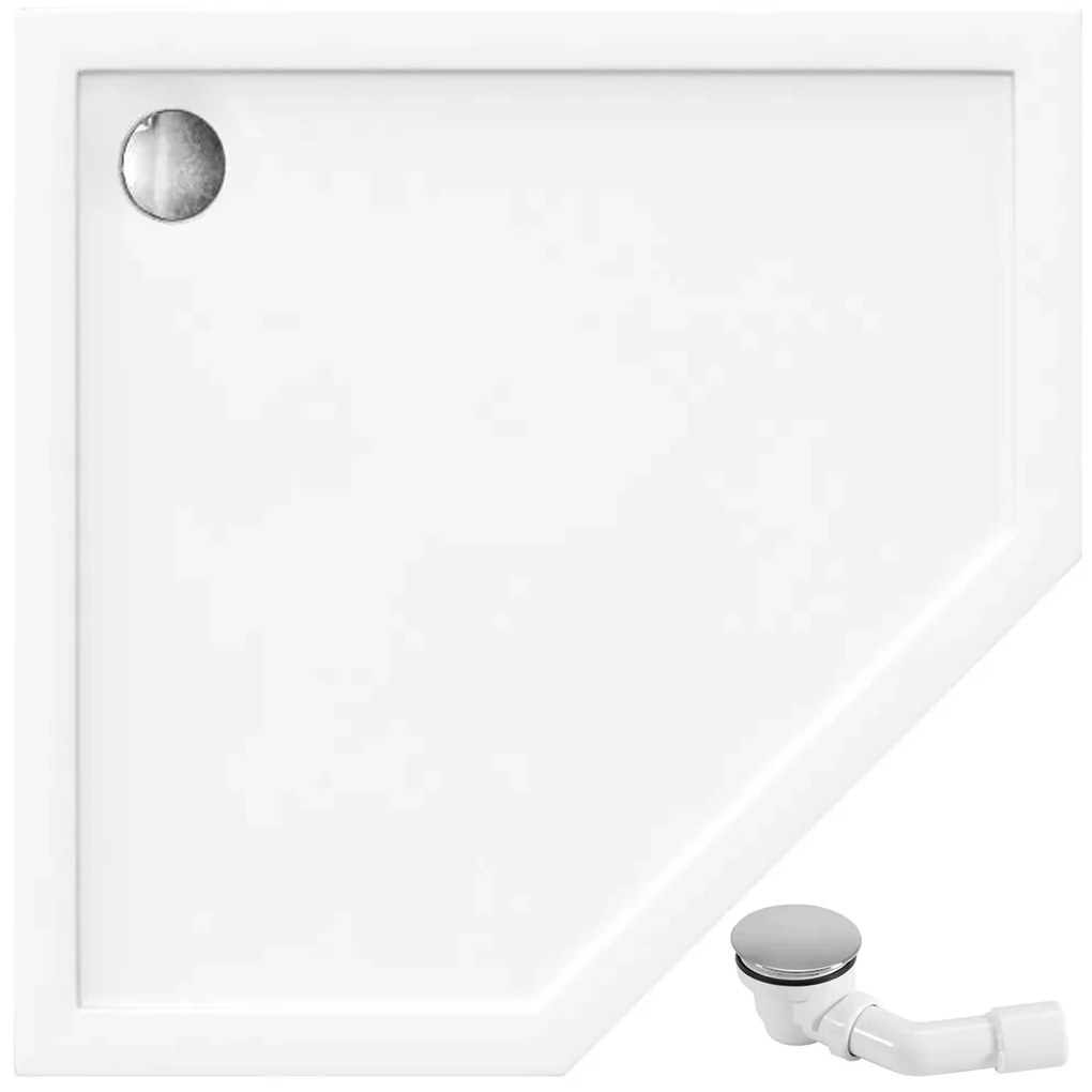 Rea Diamond Black, päťuholníkový sprchový kút 90 x 90 cm, 6mm číre sklo, čierna matná, REA-K5622