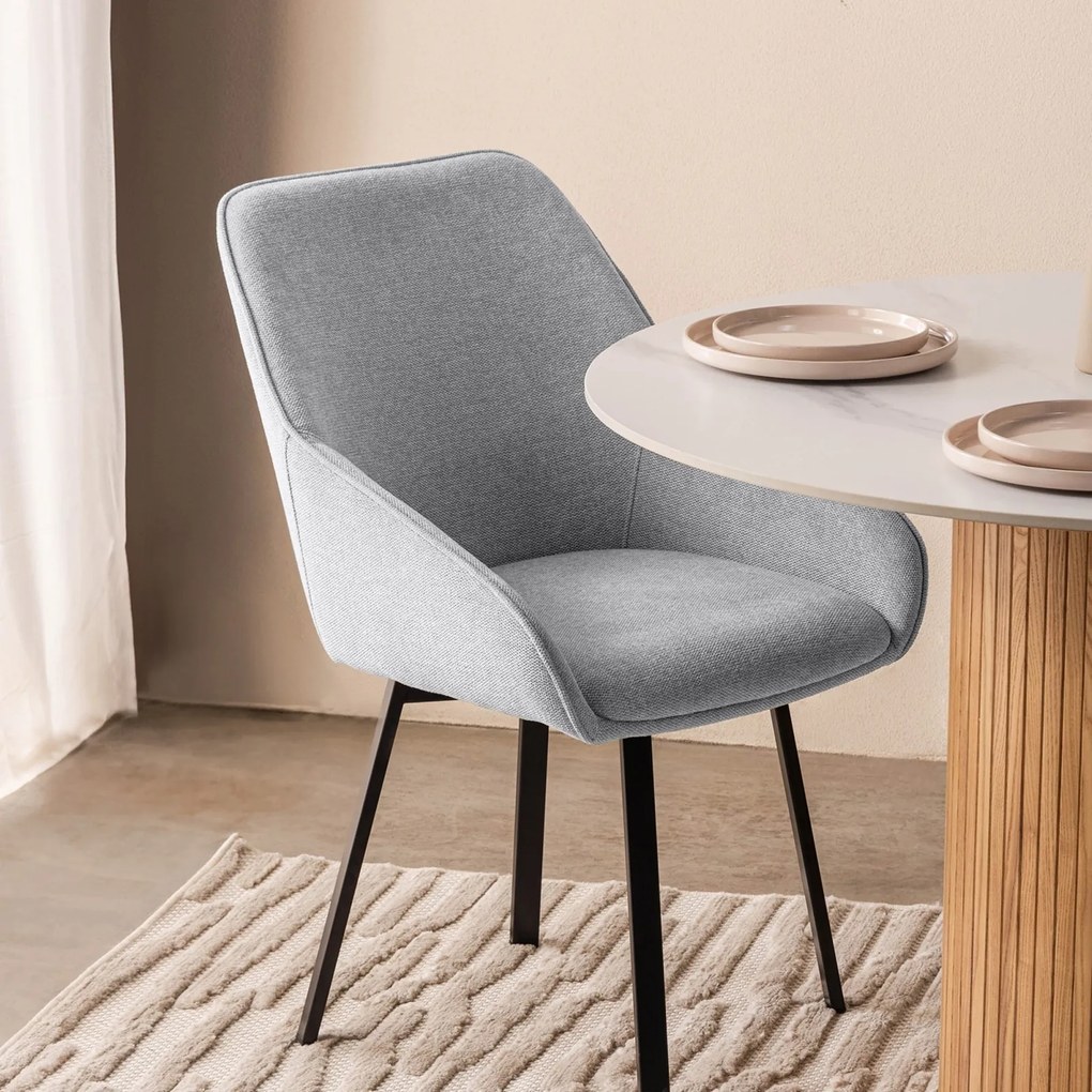 Otočná jídelní židle JACK světle šedá