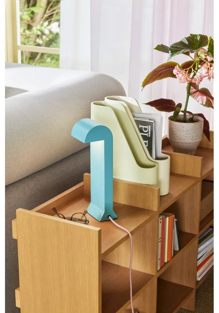 Modrá LED stmievateľná stolová lampa (výška 34 cm) Soothe – Hübsch