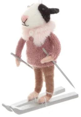 Vianočná ozdoba PETTIES morčiatko na lyžiach 864013