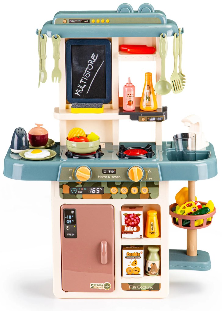 MULTISTORE Detská kuchynka so zvukmi, LED, parou a 46 doplnkami