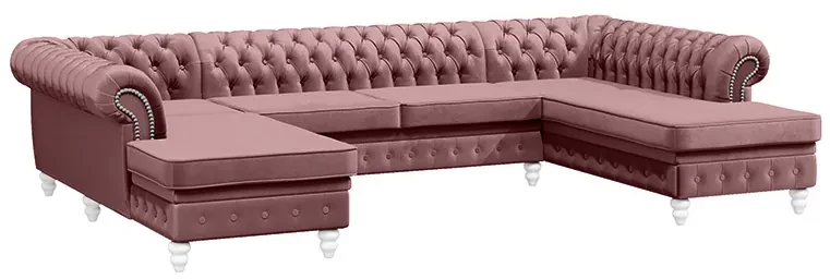 PROXIMA.store - Luxusná sedačka CHESTERFIELD LONG U FARBA NÔH: čierna, DRUH LÁTKY: TORRE - 17, FARBA OZDOBNÝCH ŠPENDLÍKOV: barok