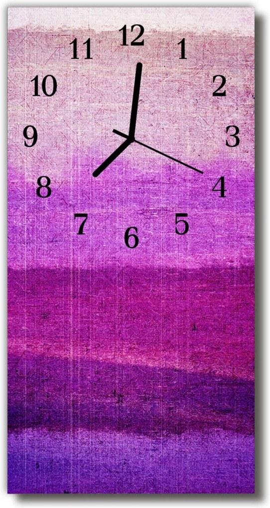 Sklenené hodiny vertikálne  Maľovaná farba fialová