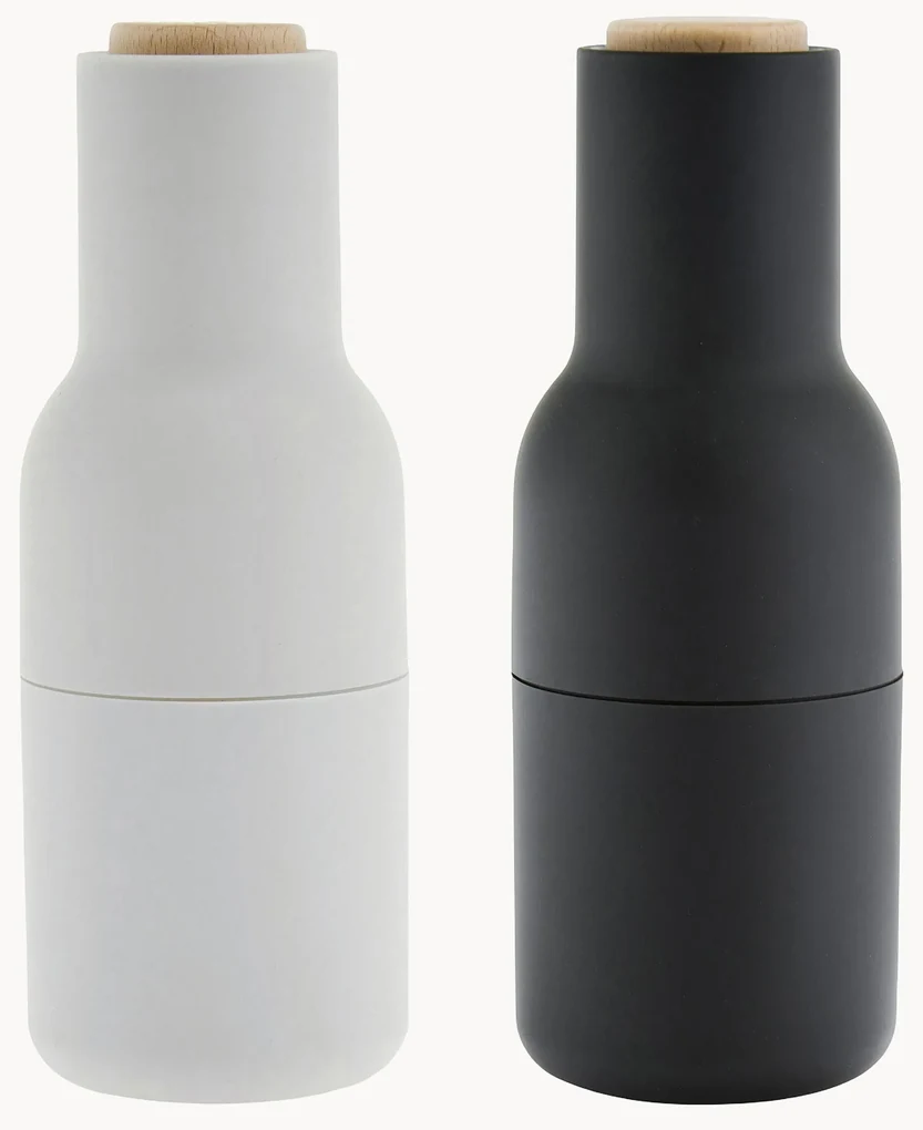 Súprava mlynčekov na soľ a korenie's drevenými vrchnákmi Bottle Grinder, 2 diely