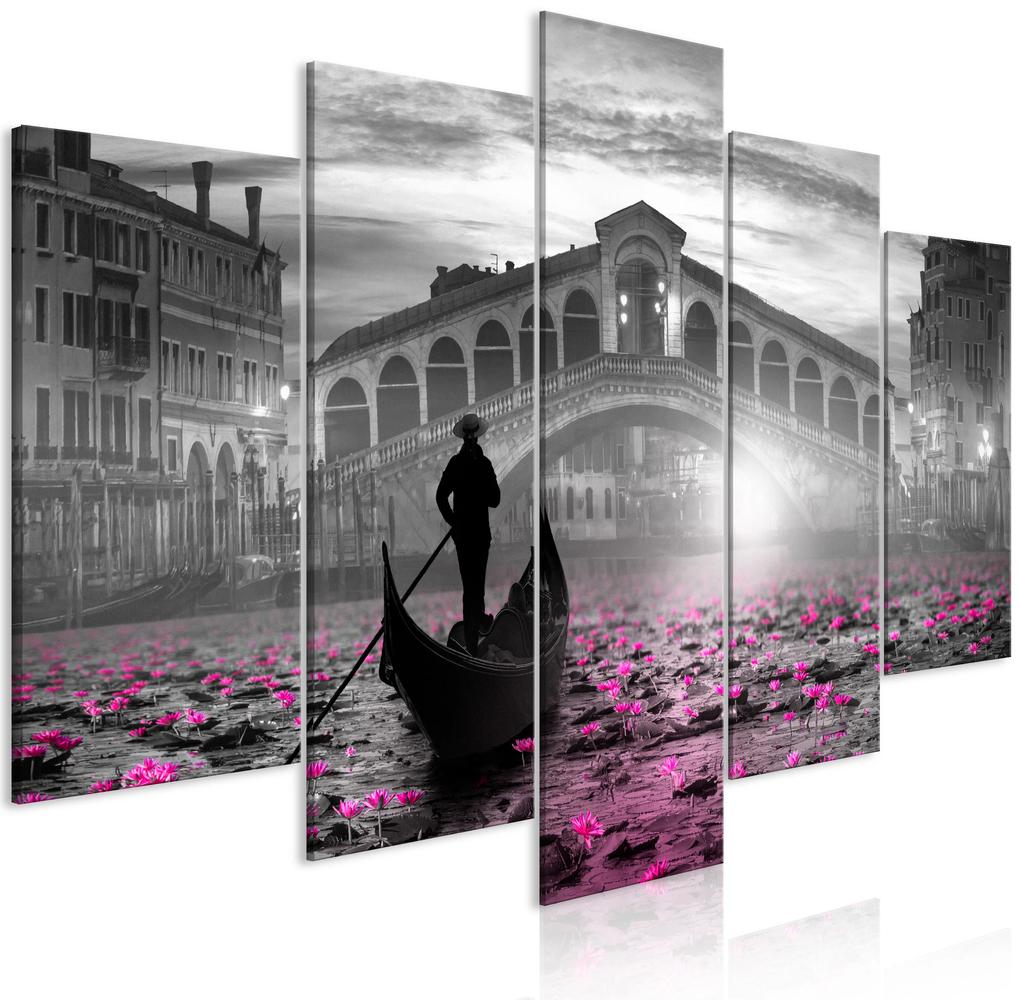 Artgeist Obraz - Magic Venice (5 Parts) Wide Grey Veľkosť: 200x100, Verzia: Premium Print