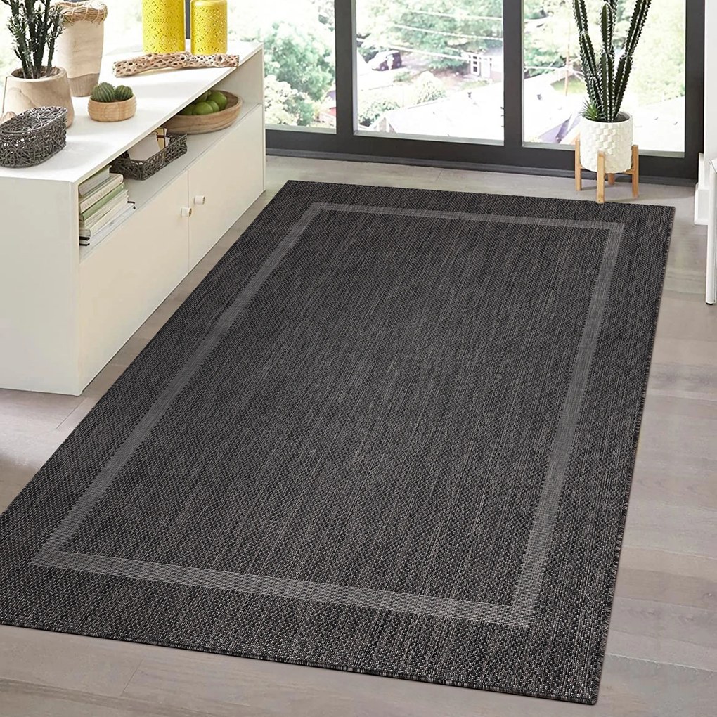 Ayyildiz, Kusový koberec Relax 4311 Black, 120x170, čierna, chodba / predsieň