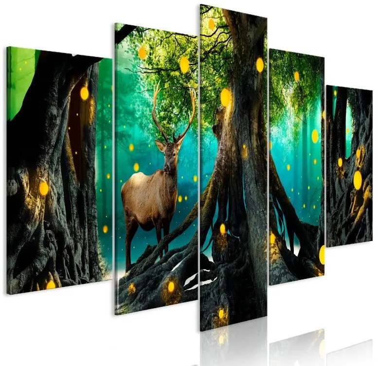 Artgeist Obraz - Enchanted Forest (5 Parts) Wide Veľkosť: 100x50, Verzia: Premium Print