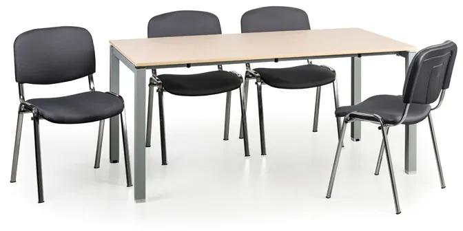 Rokovací stôl AIR 1600x800 breza + 4 stolička VIVA sivá