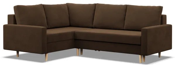 Rohová rozkladacia sedačka BLANK Comfort ľavá, hnedá