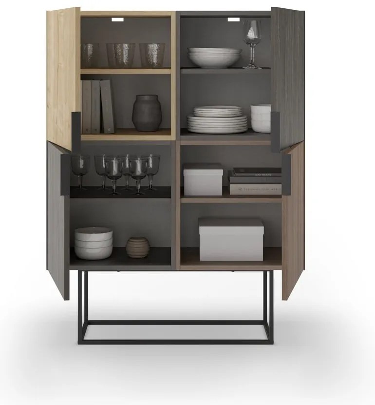 Skrinka v dekore duba v hnedo-prírodnej farbe 100x130 cm Titan – Marckeric