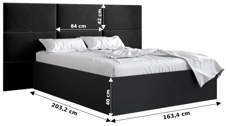 Manželská posteľ s čalúneným čelom 160 cm Brittany 2 (biela matná + čierna) (s roštom). Vlastná spoľahlivá doprava až k Vám domov. 1045939