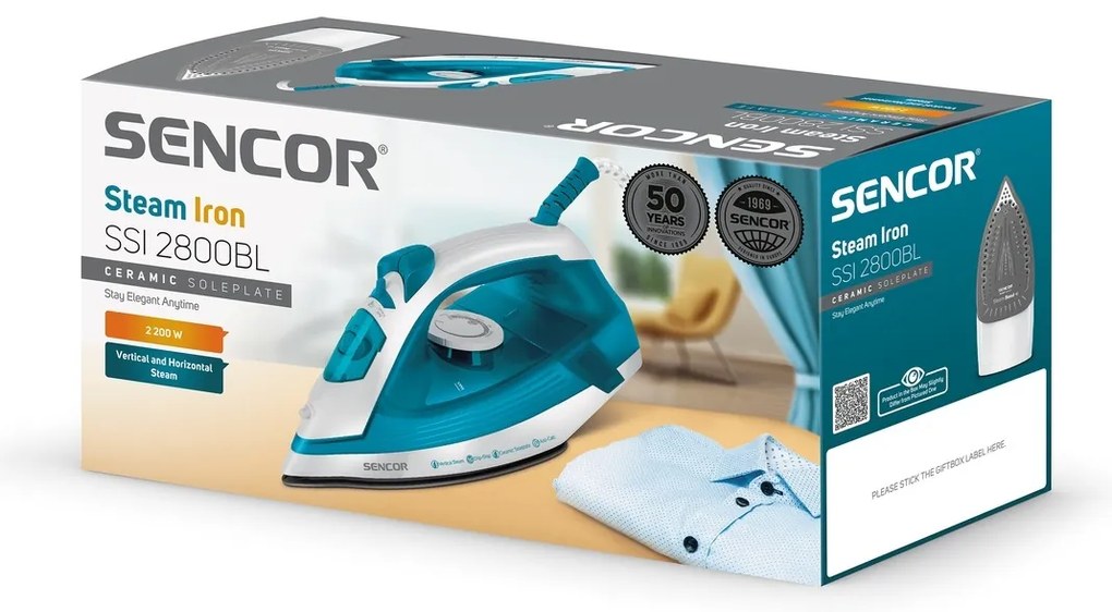Sencor SSI 2800BL naparovacia žehlička, modrá
