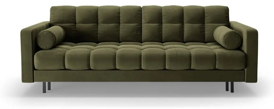 Zelená zamatová rozkladacia/s úložným priestorom pohovka 222 cm Bali – Cosmopolitan Design