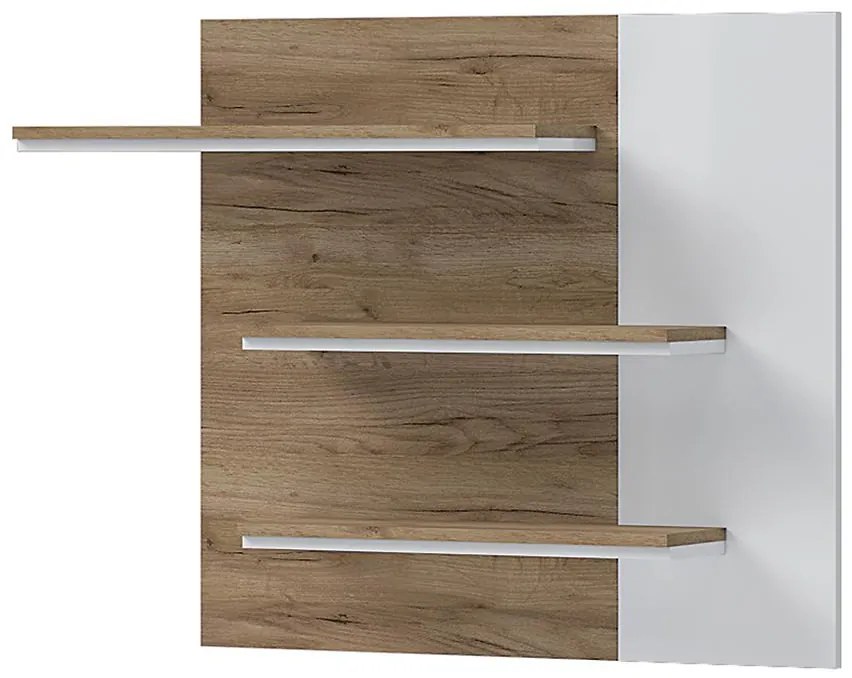 Polička Stela VP lakované tobacco/crystal white