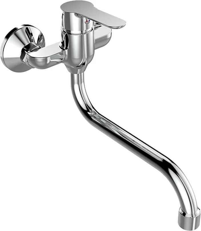 Mereo, Mereo Drezová nástenná batéria, Zuna, 100 mm, s ramienkom rúrkovým ø 18 mm - 300 mm, chróm, MER-CB301A06Z