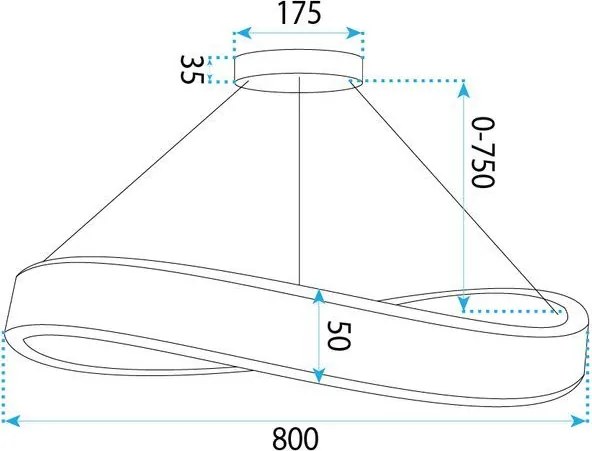 Toolight Toolight, LED závesné svietidlo, 80cm, 70W, 4000K, 5000lm, SWE069-CP, zlatá matná, OSW-30231