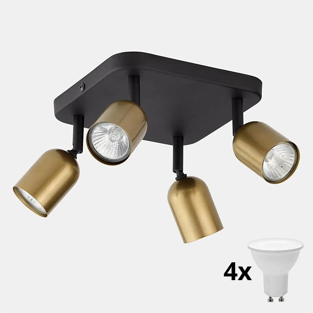 LED bodové svietidlo TOP 4xGU10/10W/230V zlatá/čierna