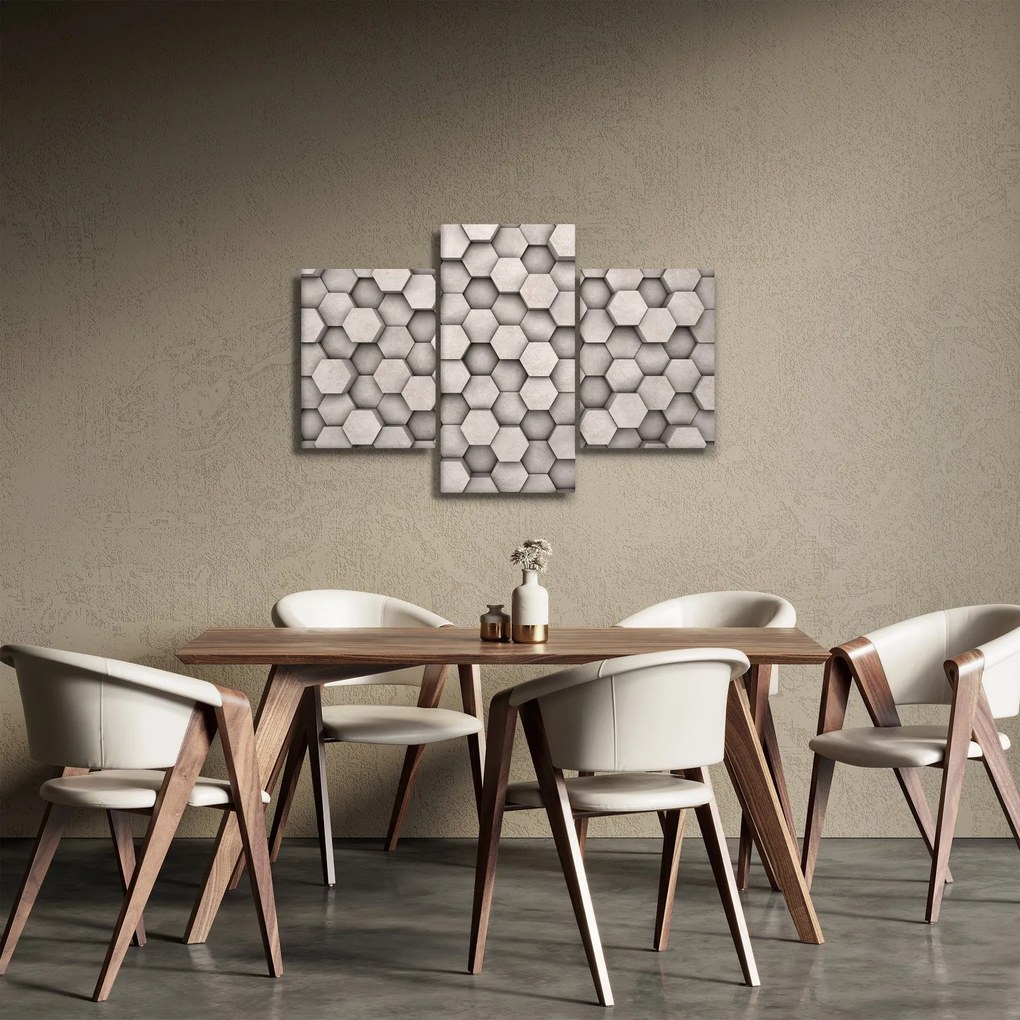 Obraz - Hexagóny v betónovom dizajne (90x60 cm)