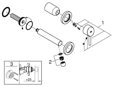 GROHE 19575001 - Umývadlová dvojotvorová batéria CONCETTO 147 mm lesklý chróm