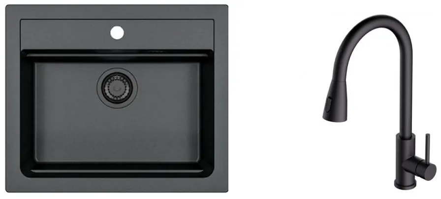 ALVEUS CZ SET ALVEUS ATROX 30 / 91 BLACK ADDITION jednoduchý sifon + BATERIE PRIMROSE 91 _ Komplet