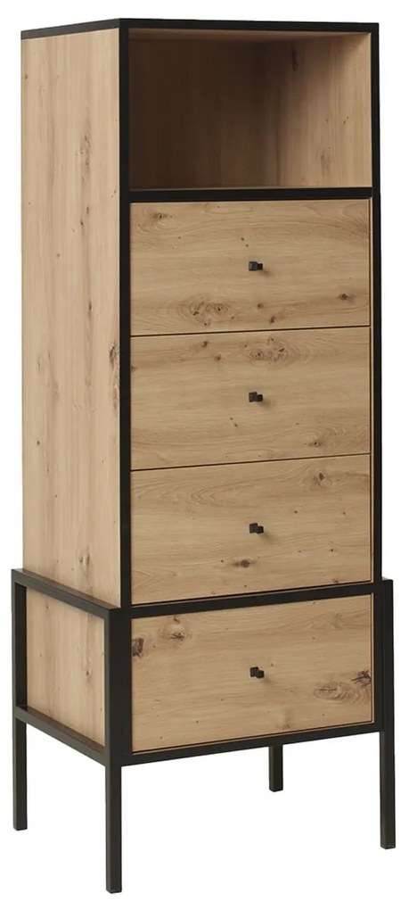 Komoda Atlama AM04, Farby: dub artisan / dub artisan + čierna