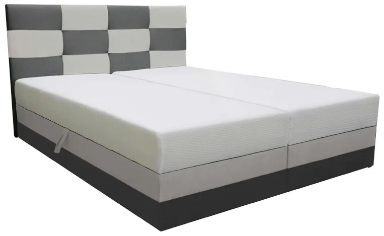 Manželská posteľ 180 cm Boxspring Marion Comfort (tmavosivá + svetlosivá) (s roštom a matracom). Vlastná spoľahlivá doprava až k Vám domov. 1056248